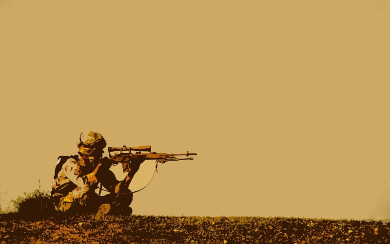 outdoors, 2K, government, copy space, field, holding, army soldier, land, armed forces, aiming, weapon, one person, soldier, men, special forces, shooting a weapon