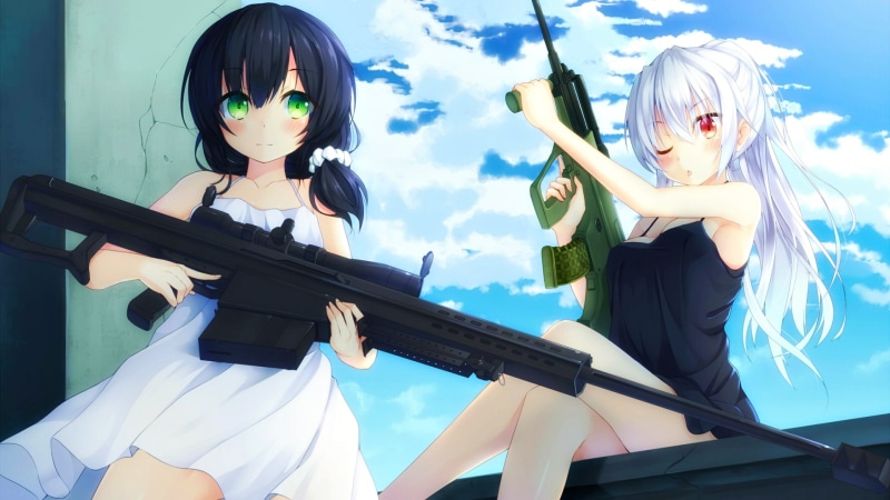 Steyr AUG, 1080P, Barrett M82, sniper rifle, anime