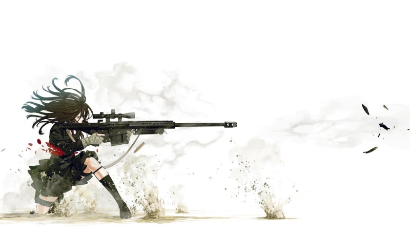 men, outdoors, weapon, anime, uniform, armed forces, aggression, lifestyles, nature, one person, military, 1080P, sport, anime girls, army, sky, copy space