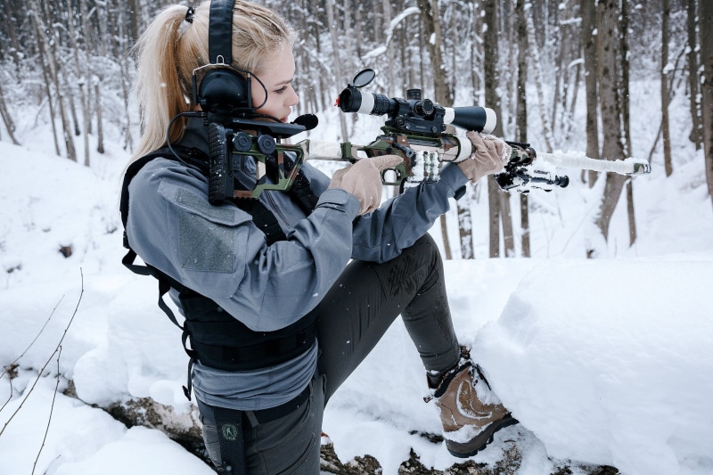 Rifle, DVL-10 " Urbana", Girl, Sniper rifle Lobaeva, Lobaev Arms, Blonde, 2K, Winter Forest