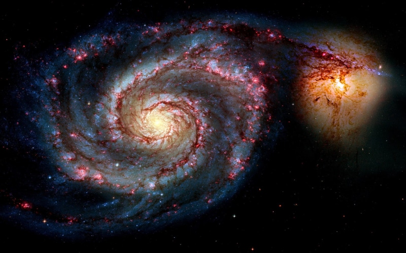 Whirlpool Galaxy, space, 1080P, galaxy