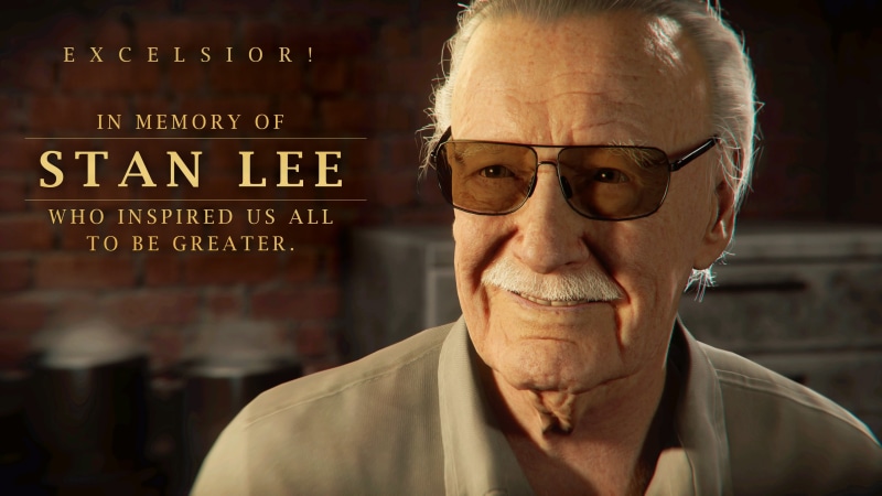 Stan Lee, video game characters, Marvel Comics, in memoriam, 4K, Spider-Man (2018), PlayStation, glasses, Playstation 5, Sony Playstation, awesome face