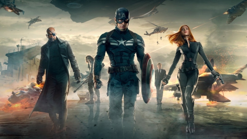 sign, 1080P, lifestyles, full length, water, government, clothing, men, captain, solder, group of people, togetherness, Samuel L. Jackson, Nick Fury, Captain America: The Winter Soldier