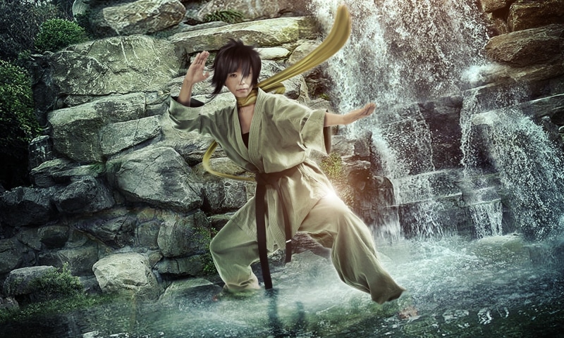 Street Fighter, BossLogic, Makoto, 1080P, karateka, Hyper Real, waterfall