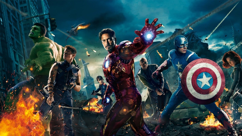 Jeremy Renner, poster, fire - natural phenomenon, young adult, The Avengers, Black Widow, emotion, Hawkeye, adult, nature, Robert Downey Jr., smoke - physical structure