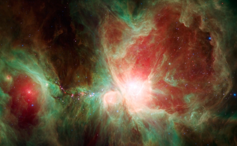 galaxy, cloud - sky, Spitzer, no people, nebula, sky, night, Space, beauty in nature, illuminated, mystery, astronomy, red, outdoors, star - space, Nasa