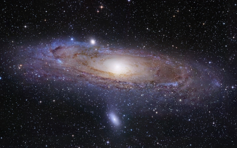 space exploration, night, Messier 31, space art, spiral, majestic, sky, 1080P, satellite view, constellation, mystery, no people, nature, single object