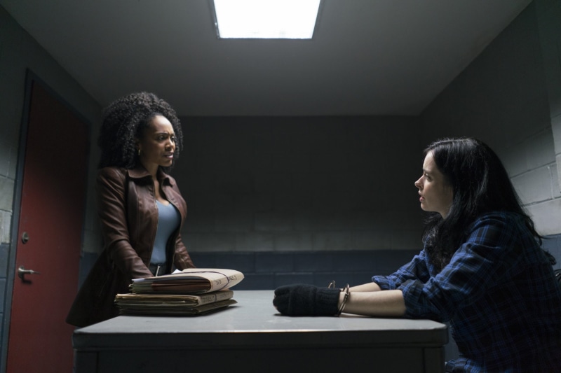 togetherness, hairstyle, adult, education, Jessica Jones, TV Show, two people, learning, people, 1080P, smiling, Misty Knight, communication, publication