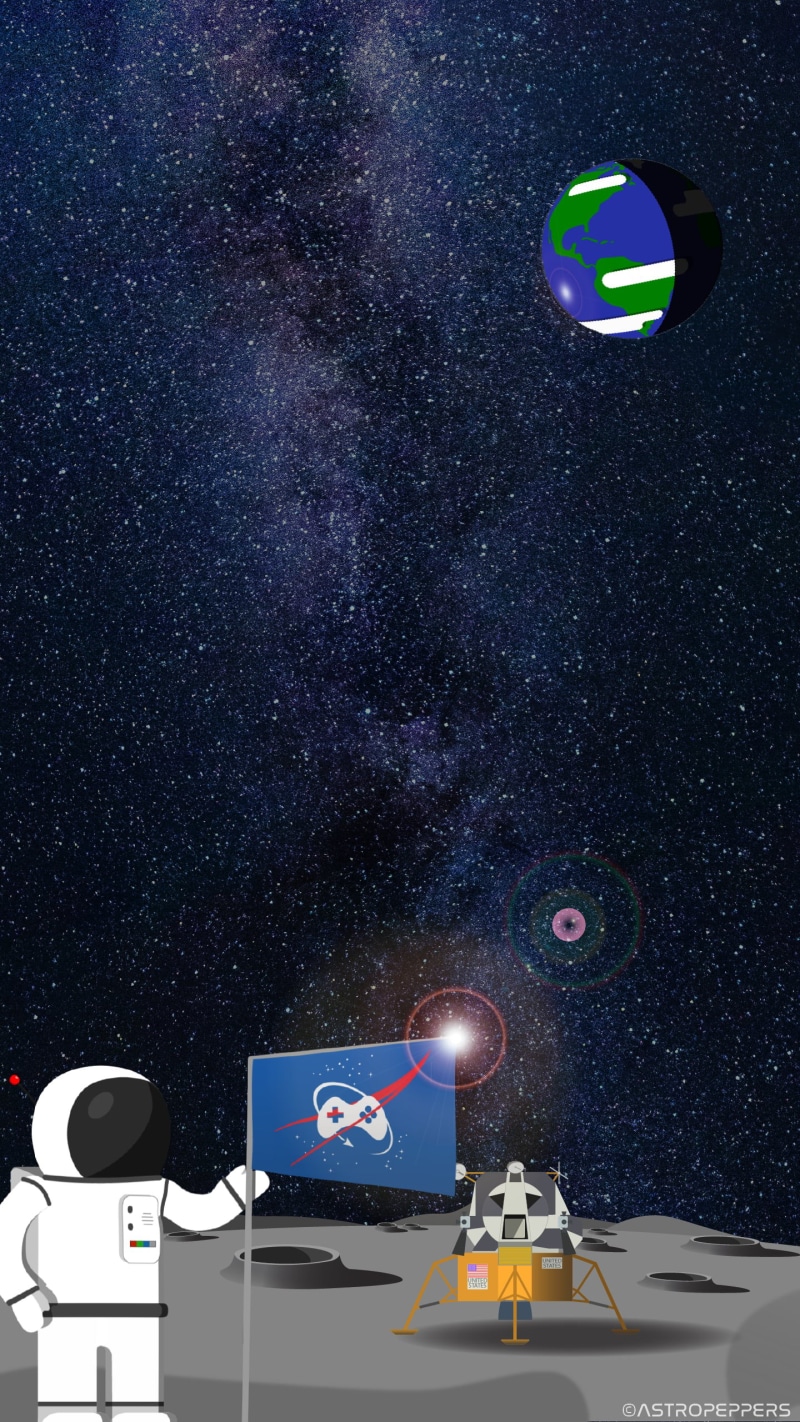 space, Lunar lander, Earth, Milky Way, Apollo, 2K, flag, Moon, Apollo 11, astronomy