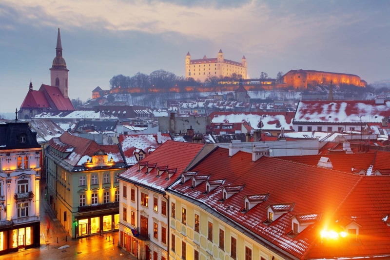 belief, 720P, cloud - sky, bratislava, europa, illuminated, place of worship, travel, no people, city, sky, travel destinations, architecture, built structure