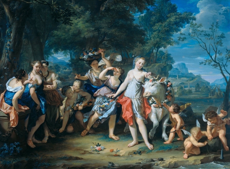 The Rape Of Europa, mythology, tree, oil, picture, Nicholas Verkolje, 1080P