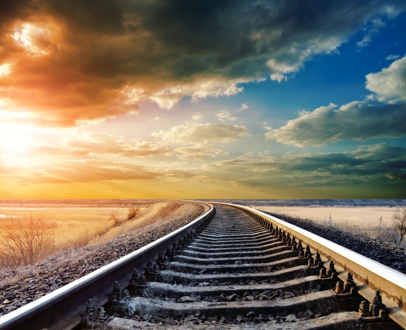 tranquility, outdoors, land, sky, speed, diminishing Perspective, nature, railroad, environment, cross ties, rail transportation, gray, long, paints, travel