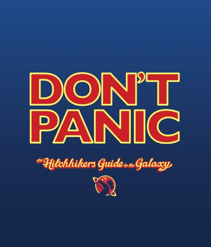 Dont Panic, hd, hitchhikers, guide, galaxy, space, dont, galaxies, 720P, x, art, The Hitchhikers Guide To The Galaxy, panic