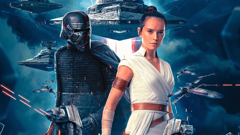 Star Wars, Kylo Ren, Daisy Ridley, Rey (Star Wars), Star Wars: The Rise of Skywalker, Star Destroyer, 2K, Star Wars The Rise Of Skywalker, X-Wing