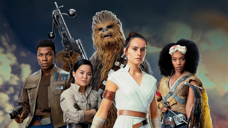 Chewbacca, Rey (Star Wars), Star Wars, Rose Tico, Star Wars: The Rise of Skywalker, Finn (Star Wars), 4K