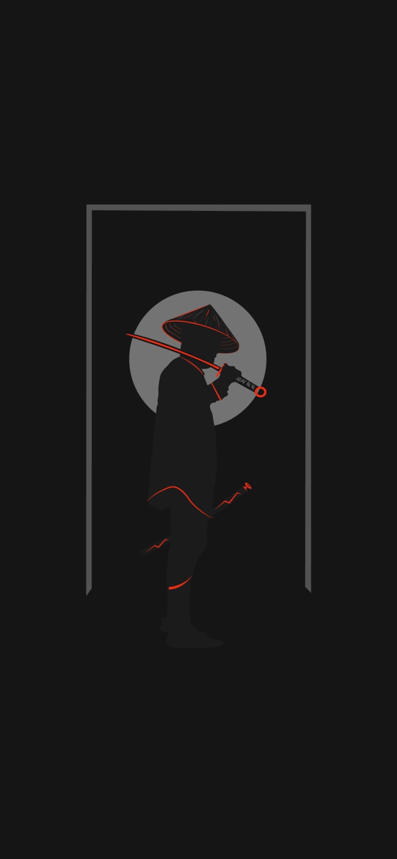 neon green, 1080P, samurai, illustration, Ninja, digital, Moon, sword, swordsman, minimalism, modern, neon, Ronin, katana, antographics, neon glow, laser