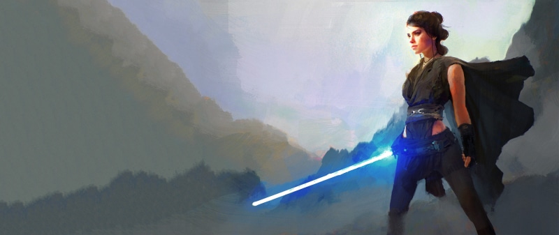 movies, ultra-wide, lightsaber, Star Wars, Star Wars: The Last Jedi, Rey (from Star Wars), artwork, ultrawide, 5K