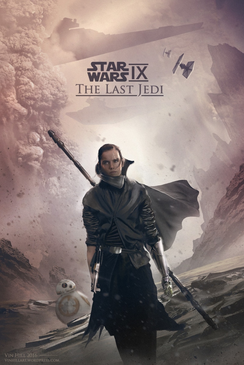 Star Wars, 2K, fan art, Rey (from Star Wars), Star Wars: The Last Jedi