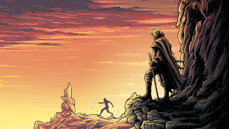 Rey, Star Wars: The Last Jedi, 1080P, Rey (from Star Wars), Luke Skywalker, Star Wars, movies, digital art