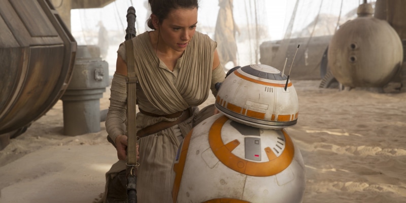 Rey (from Star Wars), Star Wars, 1080P, BB-8, Star Wars: The Force Awakens, desert, Jakku