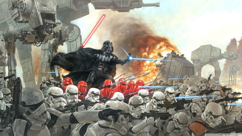 explosion, AT-AT, comic books, science fiction, laser, 2K, imperial guard, space, lightsaber, Darth Vader, George Lucas, AT-ST Walker, Galactic Empire
