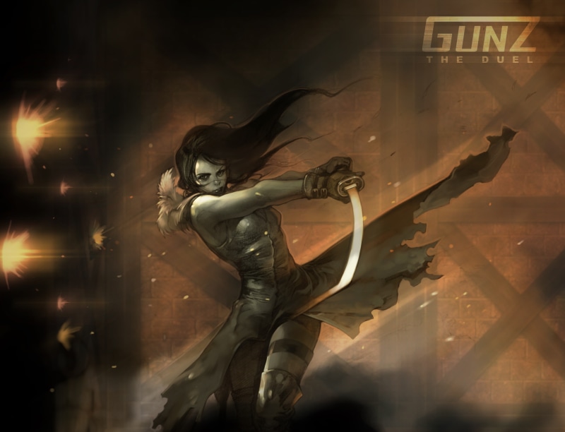 music, Gunz: The Duel, 2K, fighting, one person, Video Game Art, warrior, digital composite, illuminated, beautiful woman, sword, indoors, warrior girls