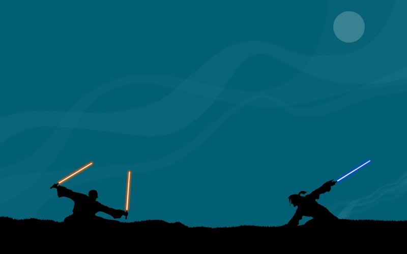 movies, entertainment, art, hd, 1080P, Lightsaber, jedi, duel, Star Wars