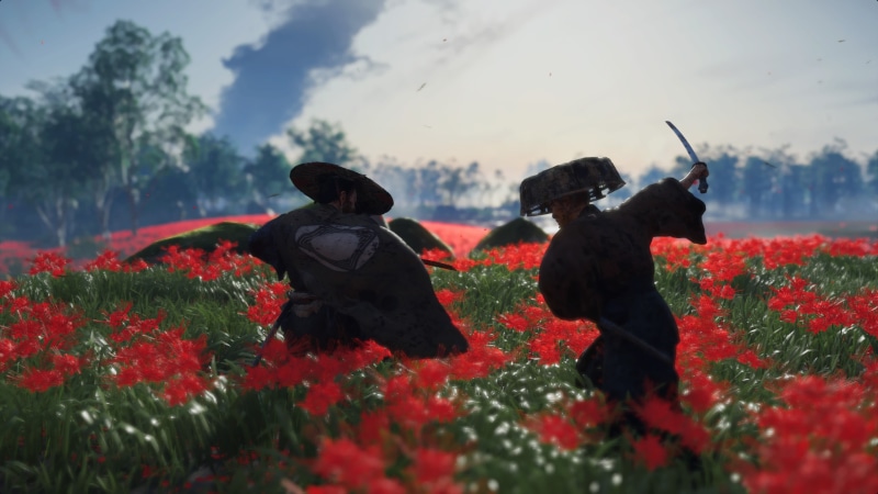 Japan, war, video games, Ghost of Tsushima, 4K, PlayStation 4, Duel, samurai, horse, katana