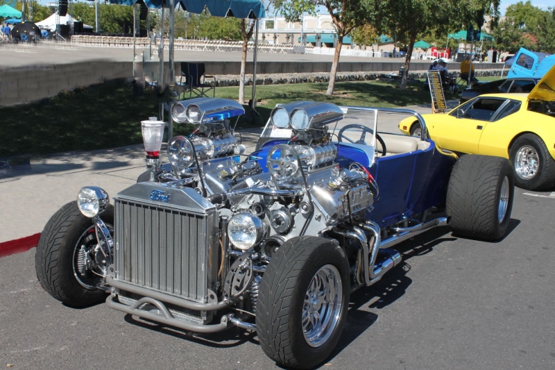 duel engines, ford, custom, vintage, get, 1080P, blue, hot rod, silver, car, cars, will