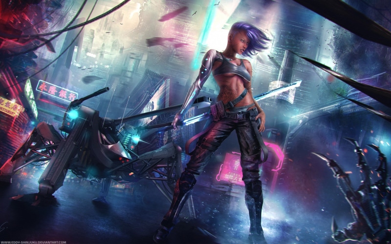 hd, cyberpunk, girls, asian, 1080P, fantasy