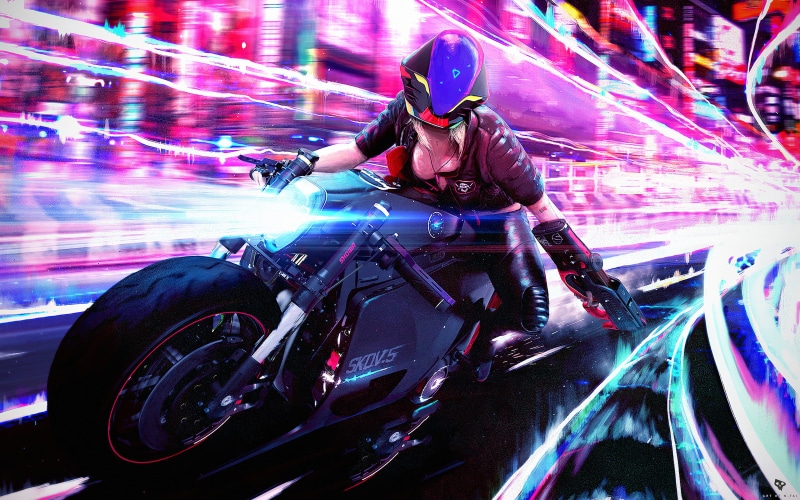 Cyberpunk, 4K, Motorcycle, Girl, Woman, Sci Fi, Futuristic