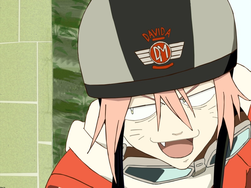 720P, smiling, anime girls, FLCL, Haruhara Haruko