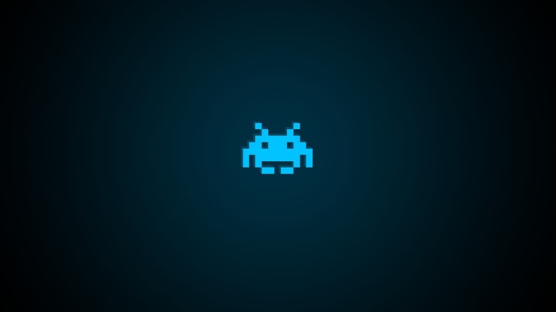 video games, blue, space, invaders, 720P, hd