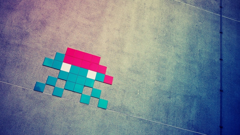 square, 1080P, fan art, Space Invaders, retro games
