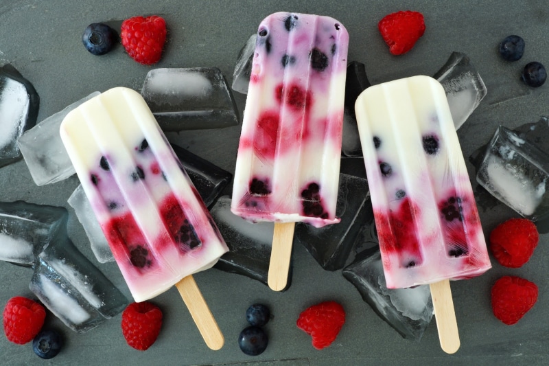 2K, food, ice cubes, popsicle, berries, fruit