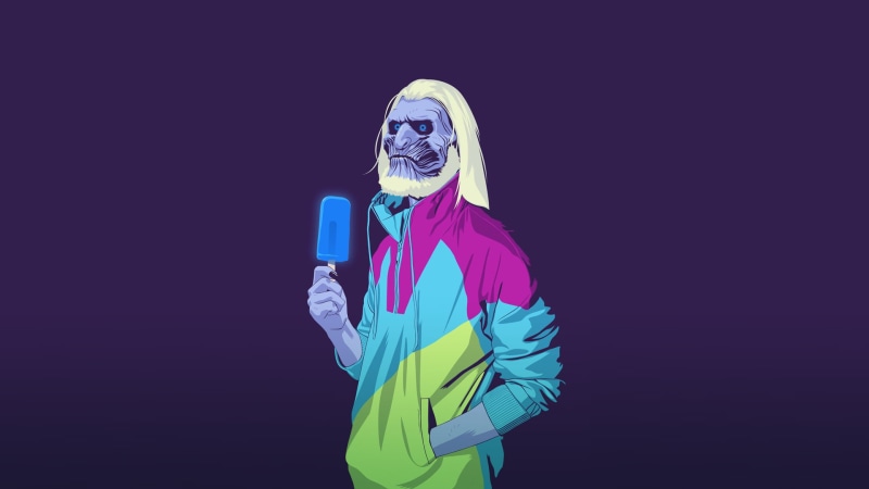 Game of Thrones, zombies, indoors, vector, beard, The Others, backgrounds, hairstyle, neon, illustration, women, people, copy space, holding, monster, thumbs Up