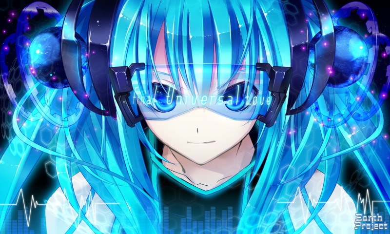 illuminated, digitally Generated Image, looking at camera, Aqua Hair, Vocaloid, Hatsune Miku, concepts, front view, Anime, leisure activity, science, computer