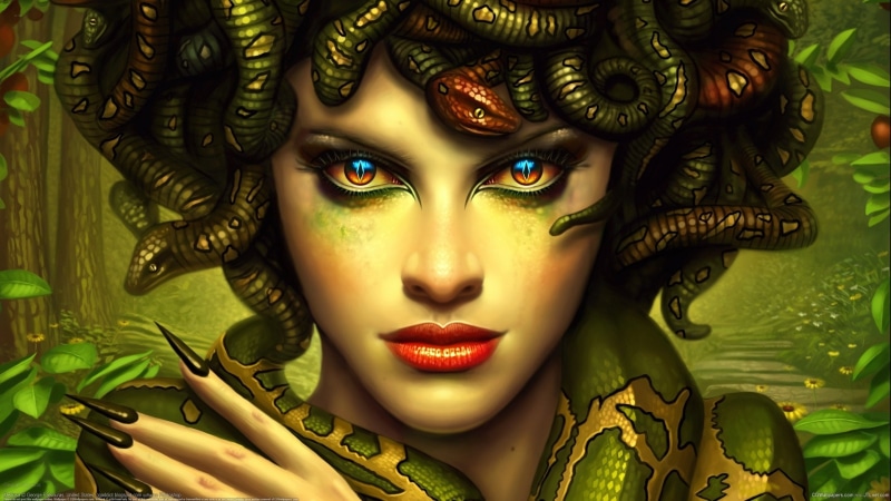 creature, art, monster, artwork, gods, medusa, god, 2K