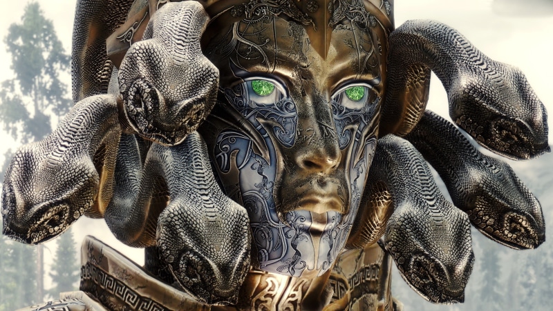 human representation, craft, looking at camera, animal wildlife, focus on foreground, indoors, sculpture, day, 2K, mask, fantasy art, no people, close-up