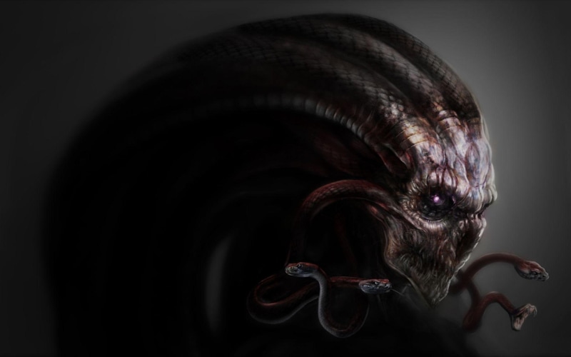 hair, snake, 1080P, fantasy, medusa, skull, dark, wrrior, eyes, widescreen, s, creature, demon, 3d and abstract