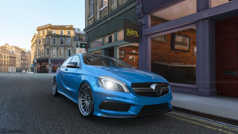 road, Forza Horizon 4, amg, Mercedes, street, backery, winter, Forza, wqhd, Mercedes amg, 1440p, FH4, A45 AMG, england, 2K