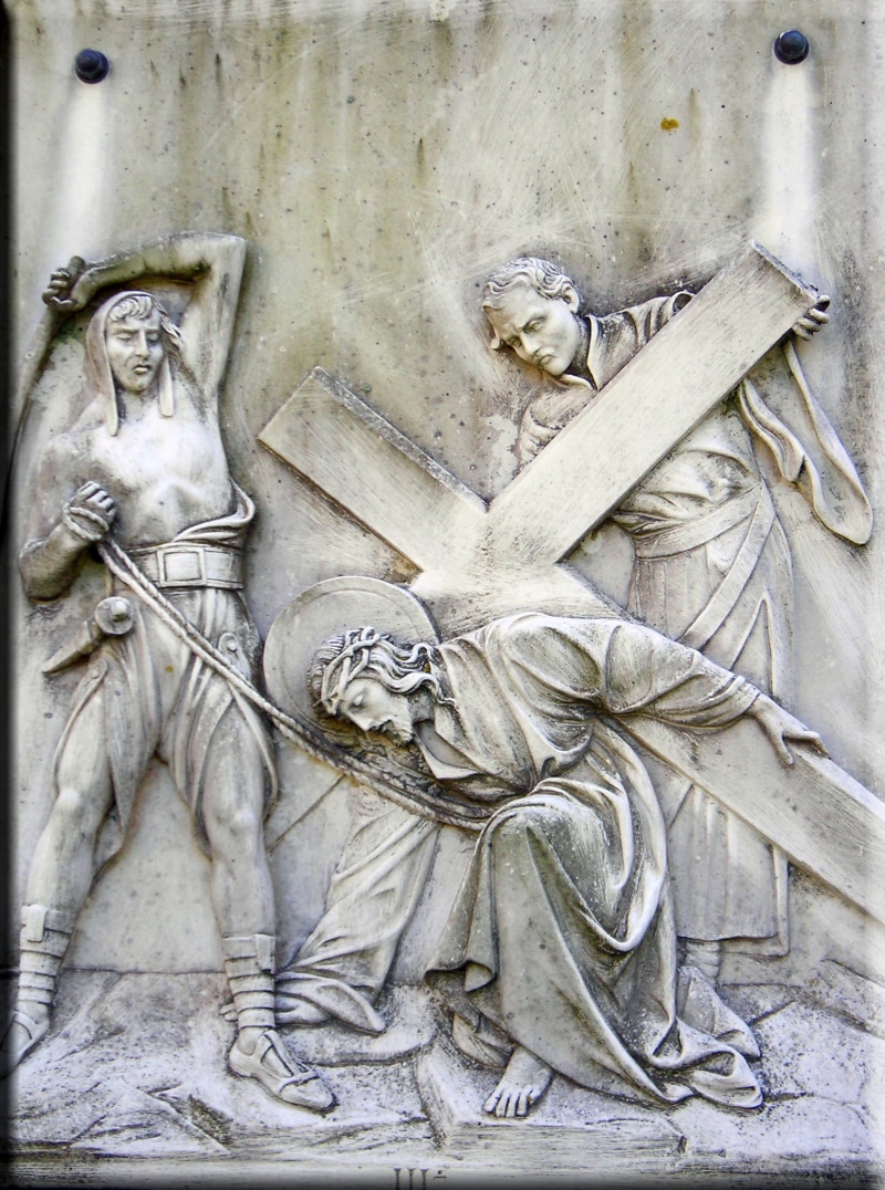 easter, chiseled, bas relief, decor, 1080P, way of the cross, wall, no people, crucifixion, sculpture, christian, creativity, history, carrying, jesus