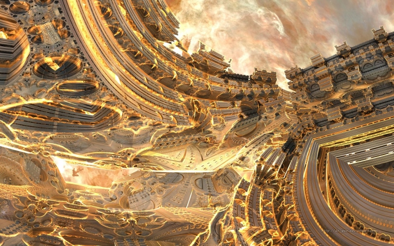 transportation, outdoors, nature, the past, Glow, pattern, CGI, Orange, cloud - sky, Fractal, built structure, no people, digital composite, architecture