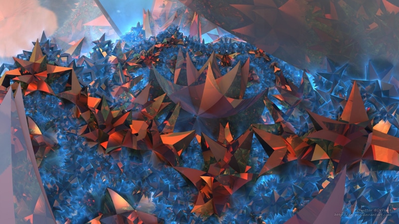 Geometry, Mandelbulb 3D, Blue, Abstract, Digital Art, Artistic, CGI, Fractal, 3D, 1080P