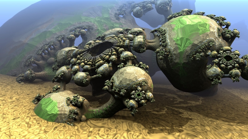 Colors, Fractal, Sphere, CGI, Artistic, Geometry, 1080P, Mandelbulb 3D, Digital Art, Green, Abstract, 3D