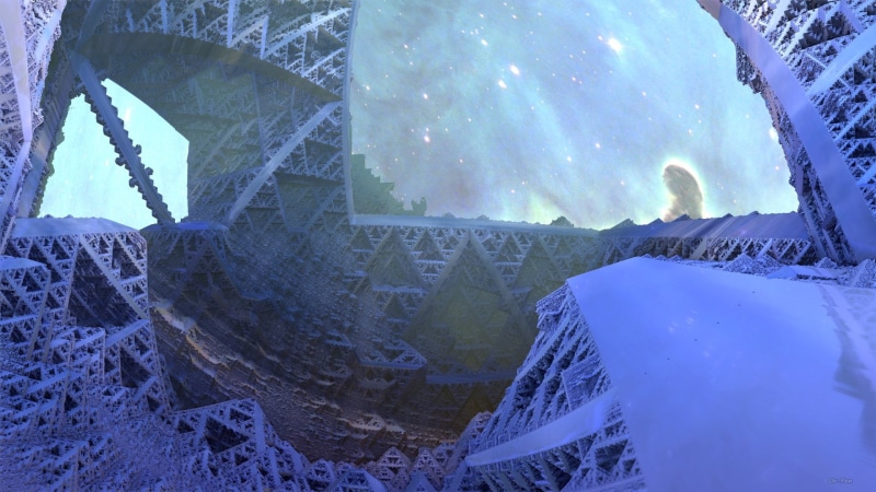 Abstract, CGI, 3D, Fractal, Geometry, Blue, Triangle, Mandelbulb 3D, Sci Fi, Digital Art, 1080P, Space, Artistic