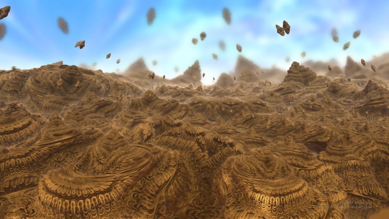 Artistic, Brown, Mandelbulb 3D, Abstract, Fractal, CGI, Surreal, Landscape, 3D, Digital Art, 1080P