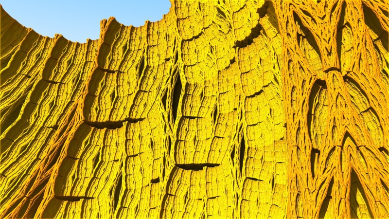 Rock, Fractal, Abstract, 3D, Mandelbulber 3D, Digital Art, Yellow, 1080P