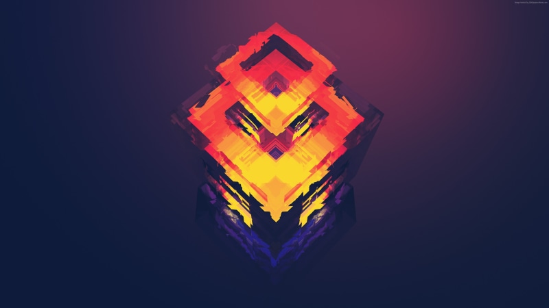 abstract, orange, iphone, 4K, polygon, red, android, 4k, 5k