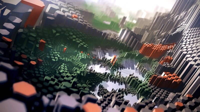 5k, 4k, 3D, abstract, 4K, polygons, low poly, corners